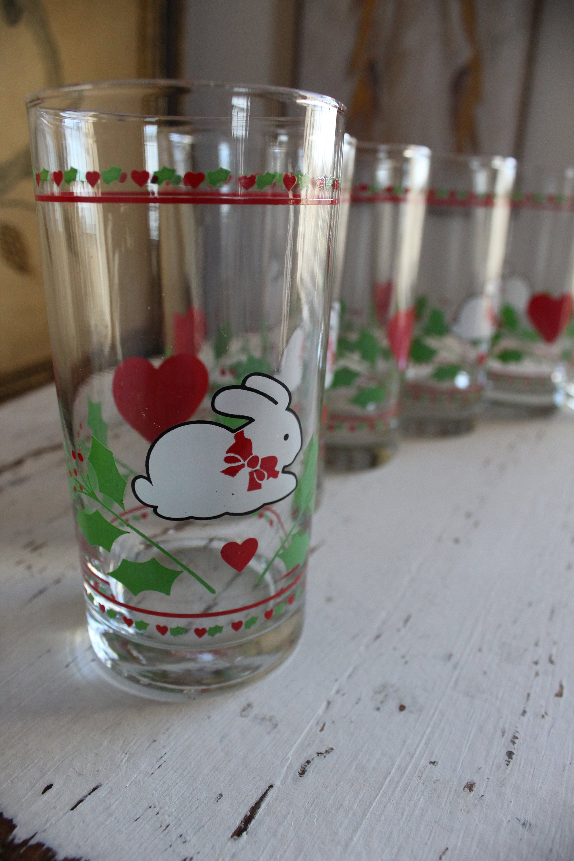 Home & Living Kitchen & Dining Vintage 1986 Hallmark Bunny Holiday Holly Berry Holiday Drinking