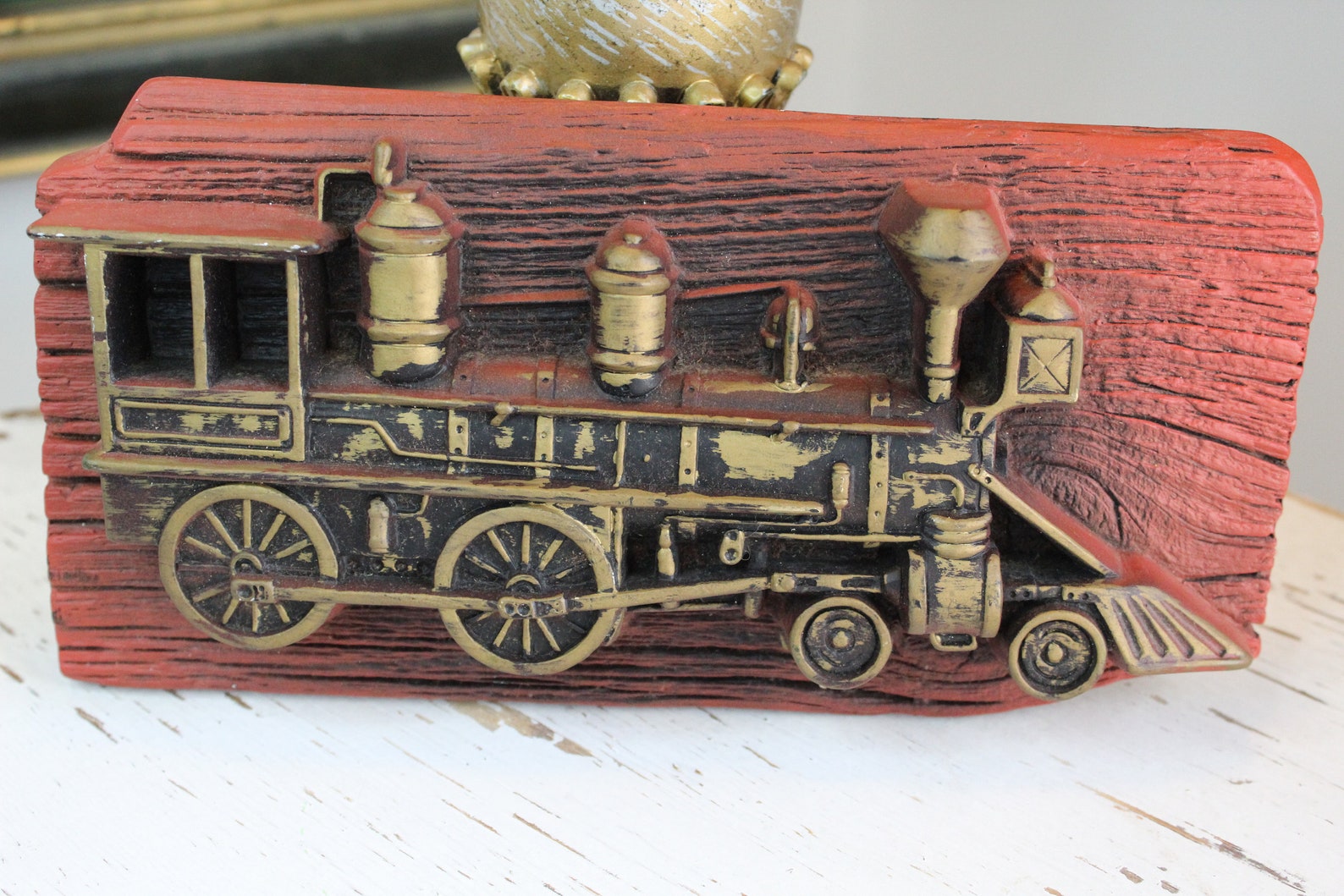 Miller Studios Vintage Chalkware Train Plaques Wall Art Pair Etsy