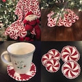 Peppermint Crochet patterns (all):  Tree Skirt, Throw, Coasters, and Potholders