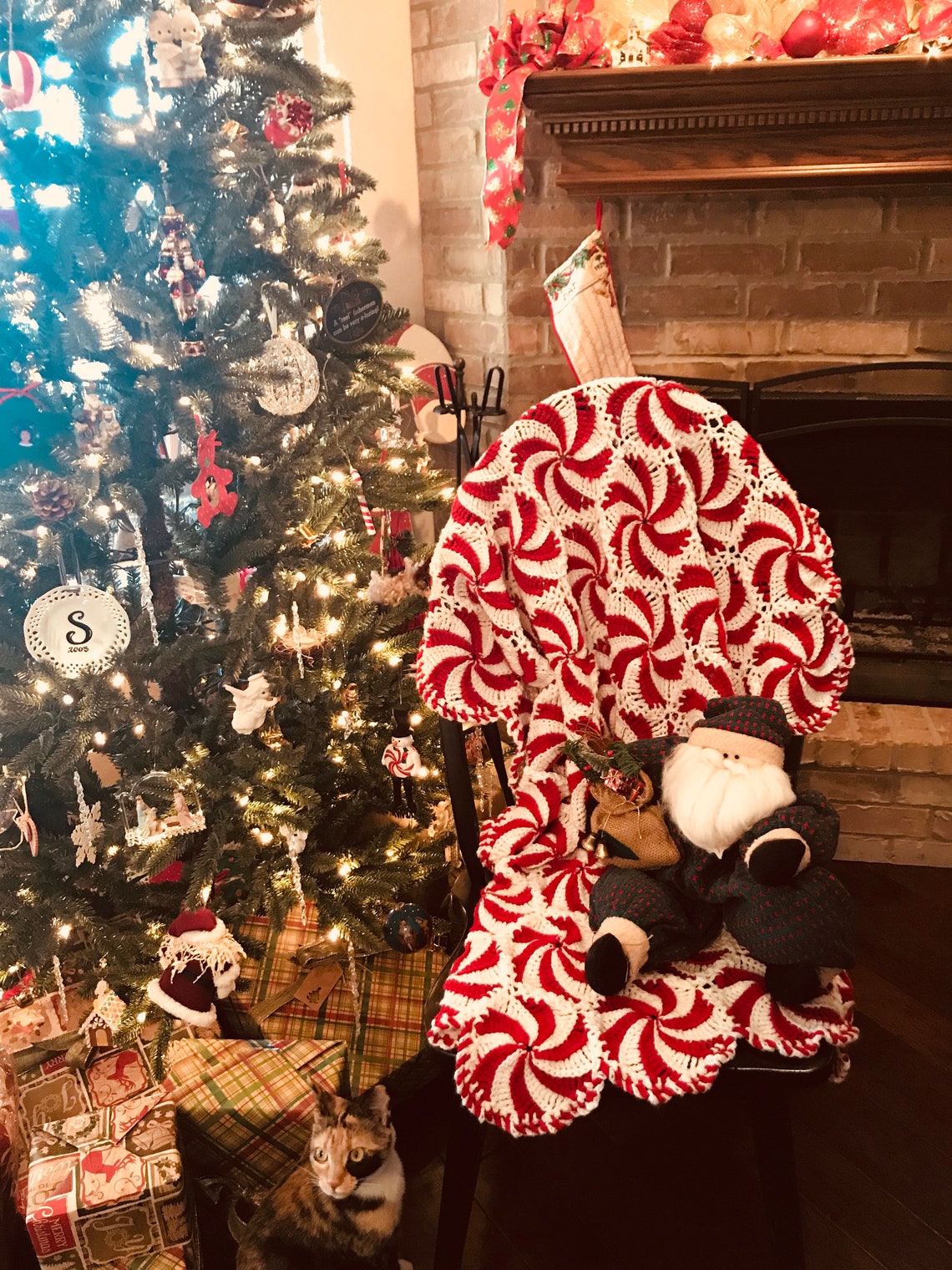 Peppermint Christmas Tree Skirt 