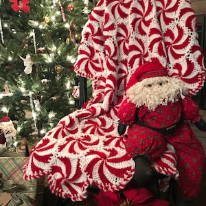 Peppermint Throw Afghan 50"x60"