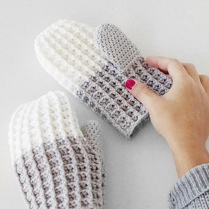 Crochet Pattern Watson Waffle Crochet Mittens by Lakeside Loops Includes Baby, Toddler, Kids, and Adult Sizes image 2