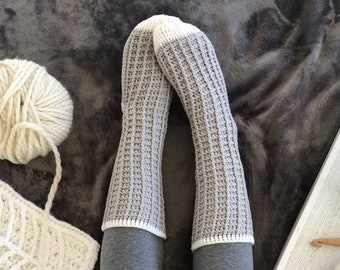 Crochet Pattern - Watson Waffle Socks by Lakeside Loops