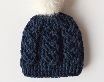 Crochet Pattern - Holden Cable Hat by Lakeside Loops - (includes sizes Baby, Kids, Youth, & Adult)