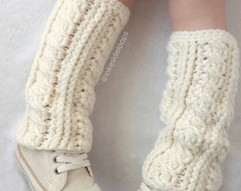 Crochet Pattern - Lennon Cable Leg Warmers and Boot Cuffs by Lakeside Loops (includes Baby, Toddler, Child, Teen, and Adult sizes)