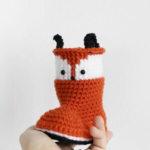 Crochet Pattern - Bailey Slipper Boots/Booties by Lakeside Loops (makes sizes Baby - Kids) - Fox + Panda + Bunny + Bear