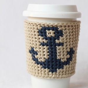 Crochet Pattern Linden Coffee Cozy/Sleeve by Lakeside Loops includes 12 original silhouettes alphabet image 1