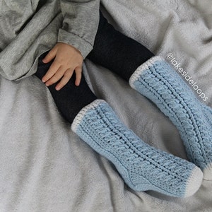 Crochet Pattern Harlow Cable Socks by Lakeside Loops includes 11 sizes Baby 6 Months through to Mens/Womens Adult sizes image 3