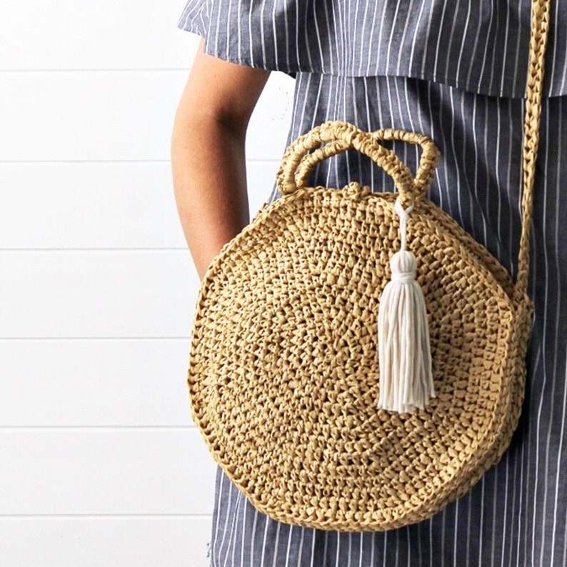 Crochet Pattern Mckenna Summer Round / Circle Bag / Purse image 1