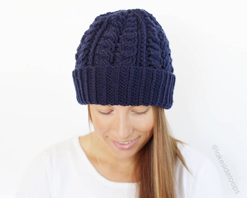 Crochet Pattern Finley Cable Crochet Hat by Lakeside Loops includes sizes for baby, kids, teen, & adult image 6