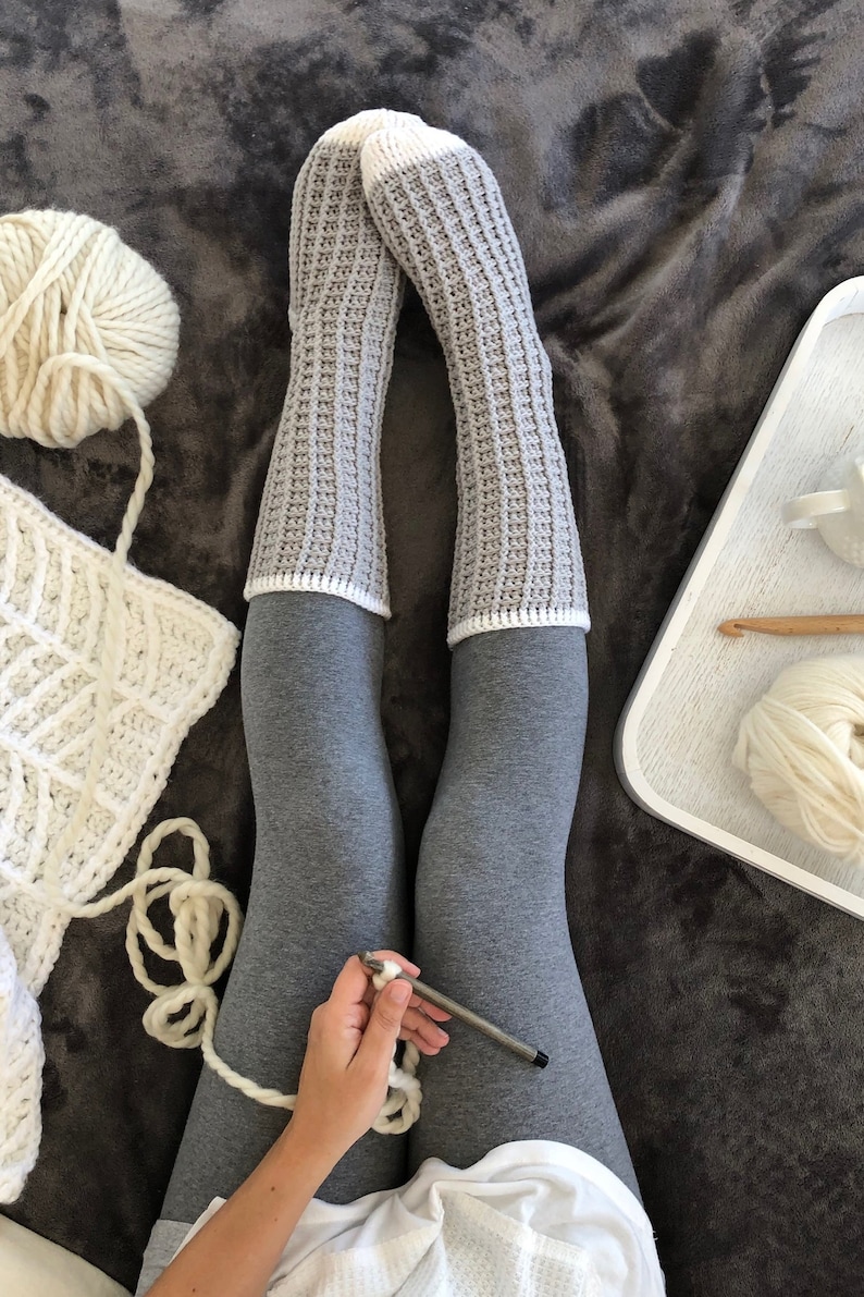 Crochet Pattern Watson Waffle Socks by Lakeside Loops image 6