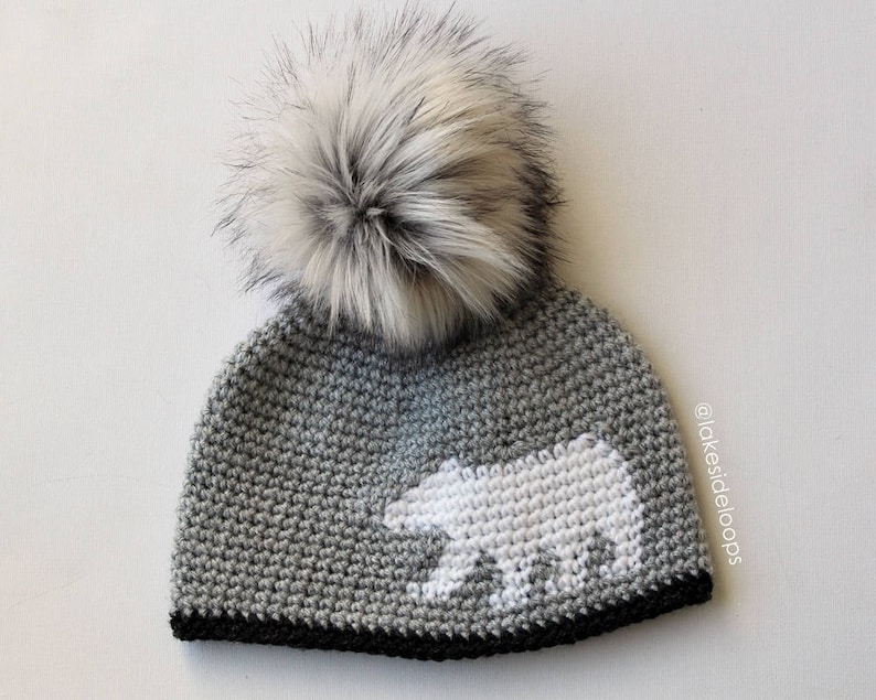 Crochet Pattern Landon Bear Silhouette Hat/Beanie by Lakeside Loops includes Toddler, Child, and Adult sizes image 5