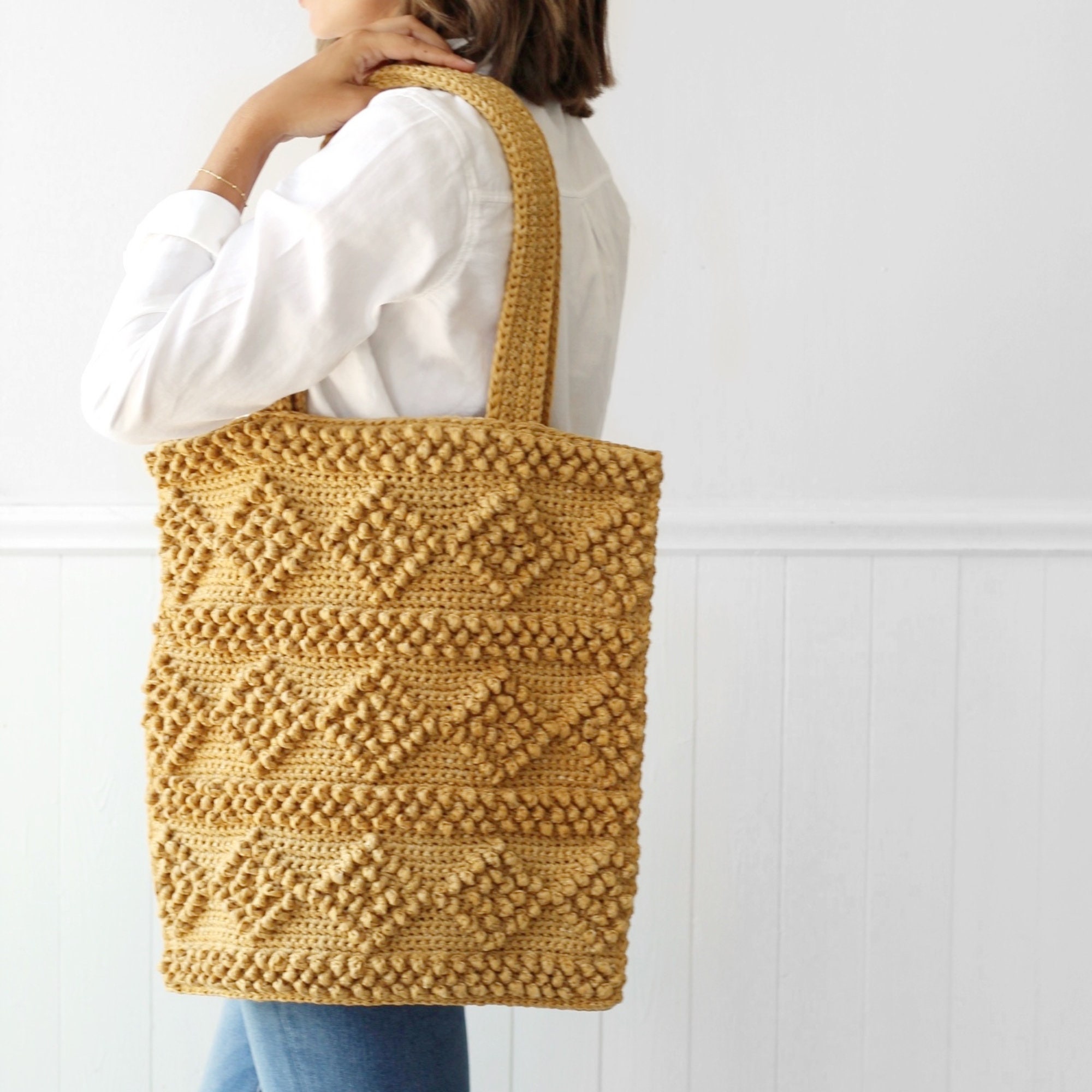 Crochet Pattern - Adilyn Boho Market Tote Bag by Lakeside Loops - Etsy