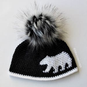 Crochet Pattern Landon Bear Silhouette Hat/Beanie by Lakeside Loops includes Toddler, Child, and Adult sizes image 2