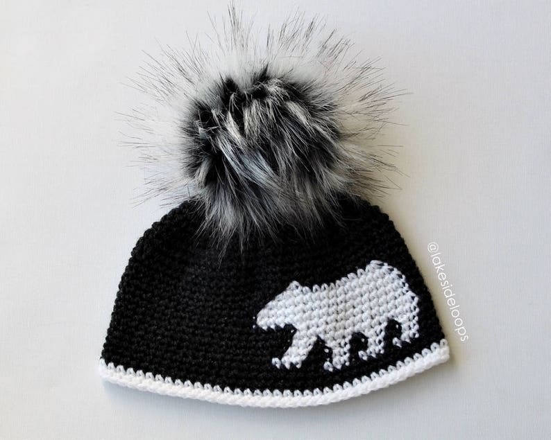 Crochet Pattern Landon Bear Silhouette Hat/Beanie by Lakeside Loops includes Toddler, Child, and Adult sizes image 2