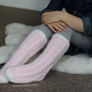 Crochet Pattern Harlow Cable Socks by Lakeside Loops includes 11 sizes Baby 6 Months through to Mens/Womens Adult sizes image 2