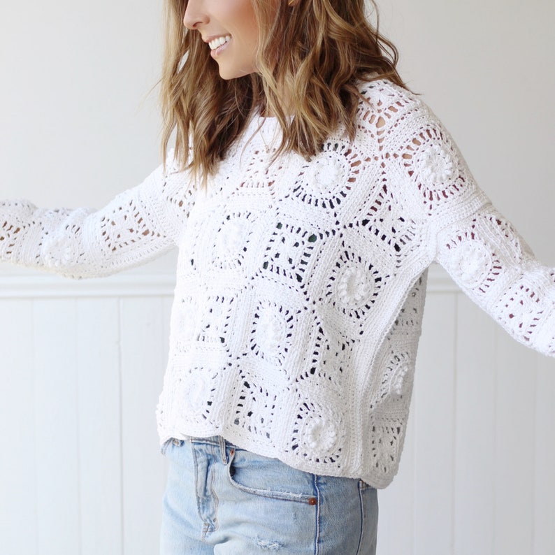 Crochet Pattern Isla Granny Square Sweater by Lakeside Loops image 6