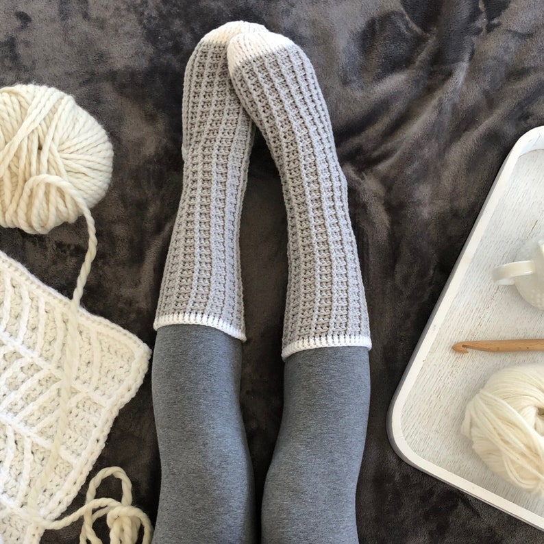 Crochet Pattern Watson Waffle Socks by Lakeside Loops image 1