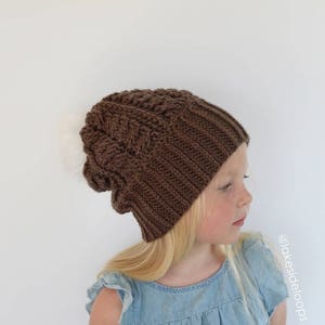 Crochet Pattern Finley Cable Crochet Hat by Lakeside Loops includes sizes for baby, kids, teen, & adult image 2