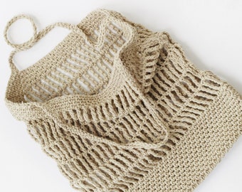 Crochet Pattern - Zoey Mesh Market Bag by Lakeside Loops (DIY Reusable Shopper / Tote)