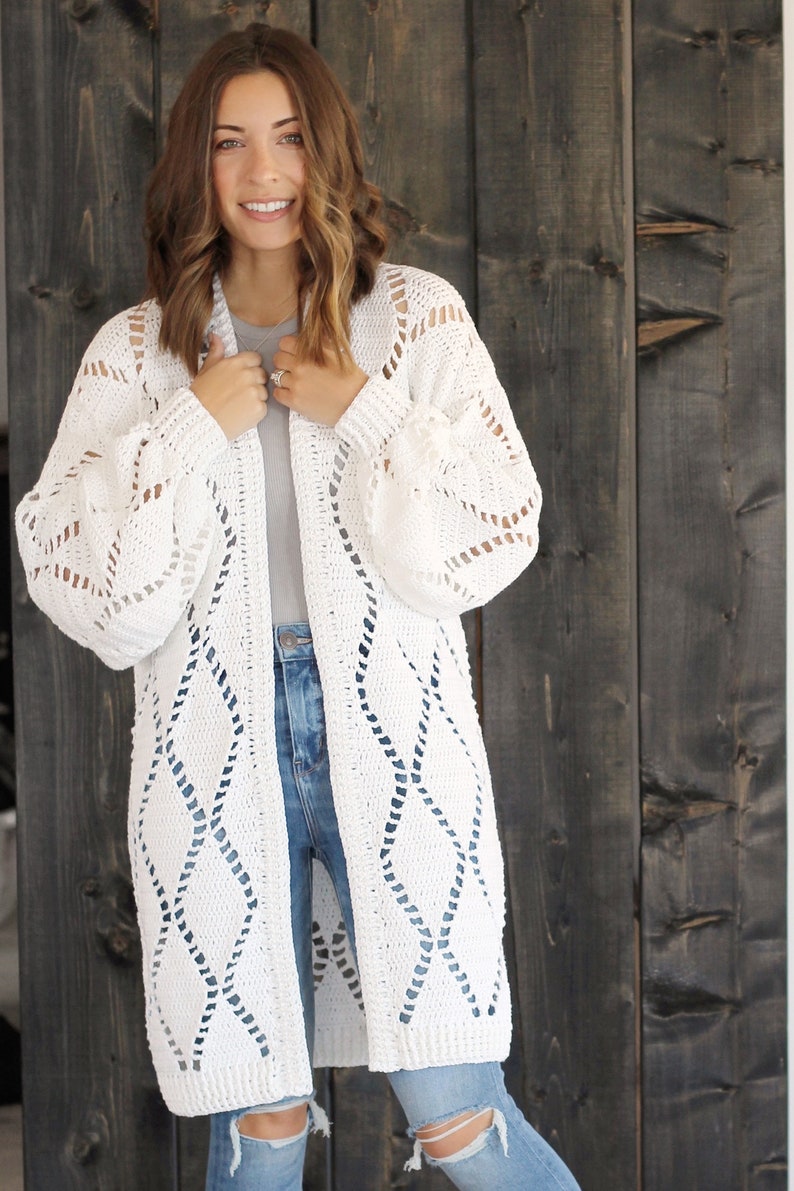 Crochet Pattern Eva Cardigan Summer Sweater by Lakeside Etsy France