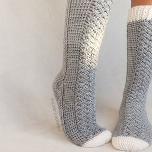 Crochet Pattern Parker Cable Socks by Lakeside Loops includes 11 sizes Baby 6 Months through to Mens/Womens Adult sizes image 4