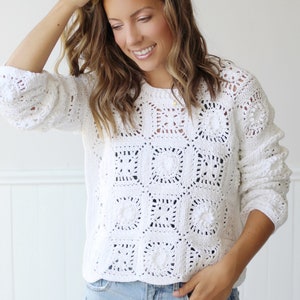 Crochet Pattern Isla Granny Square Sweater by Lakeside Loops image 7