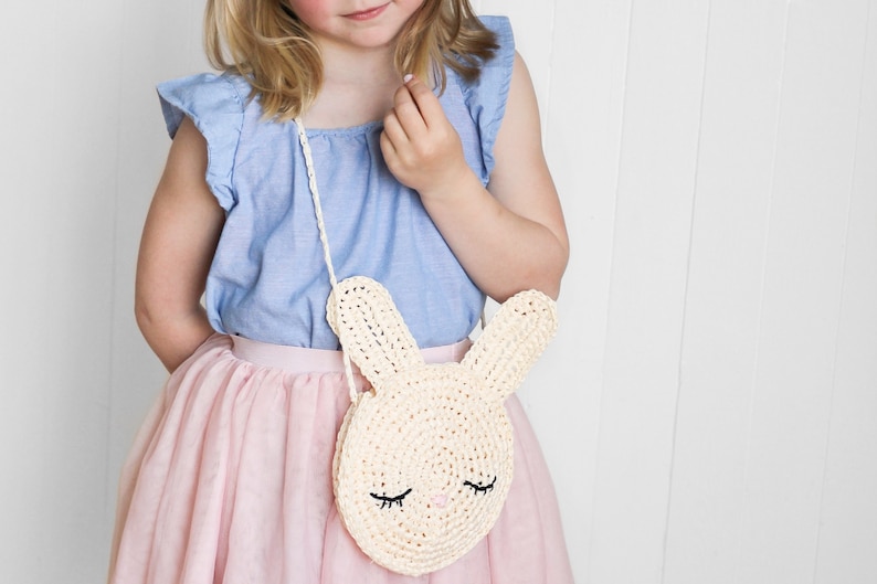 Crochet Pattern Blythe Kids Bunny Bear Purse by Lakeside Loops includes children's size only image 5