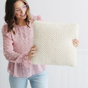 Knitting Pattern Piper Wicker Stitch Pillow Cushion Cover aka Basket weave or Criss Cross Stitch image 3
