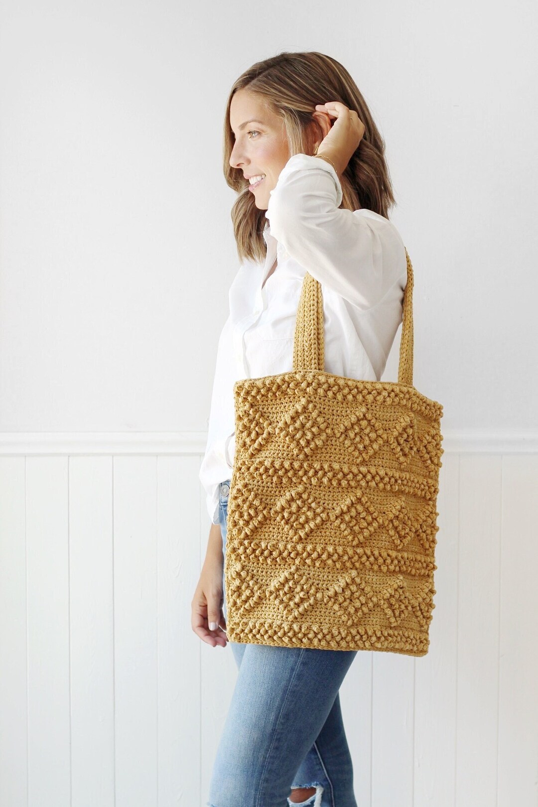 Crochet Pattern - Adilyn Boho Market Tote Bag by Lakeside Loops - Etsy