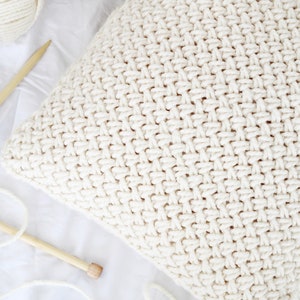 Knitting Pattern Piper Wicker Stitch Pillow Cushion Cover aka Basket weave or Criss Cross Stitch image 1