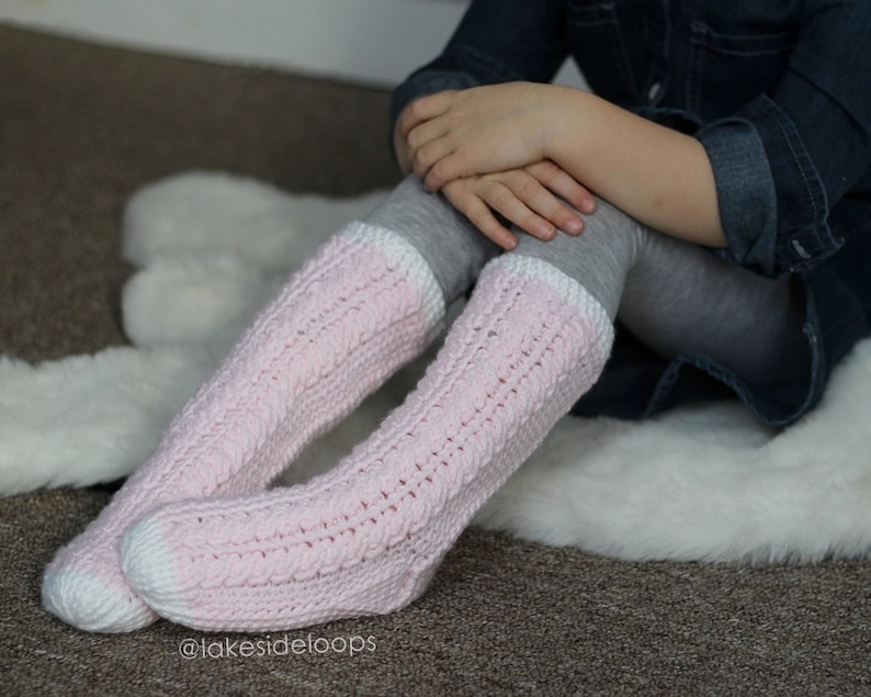 Crochet Pattern Harlow Cable Socks by Lakeside Loops includes 11 sizes Baby 6 Months through to Mens/Womens Adult sizes image 3