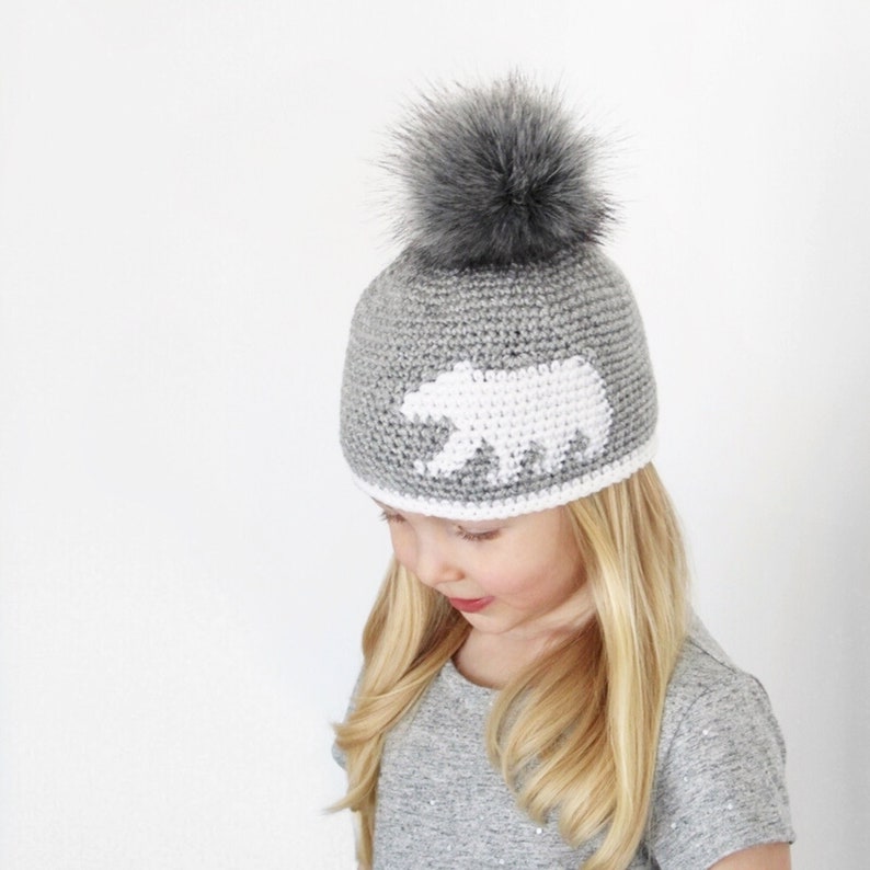 Crochet Pattern Landon Bear Silhouette Hat/Beanie by Lakeside Loops includes Toddler, Child, and Adult sizes image 1