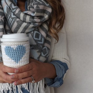 Crochet Pattern Linden Coffee Cozy/Sleeve by Lakeside Loops includes 12 original silhouettes alphabet image 4