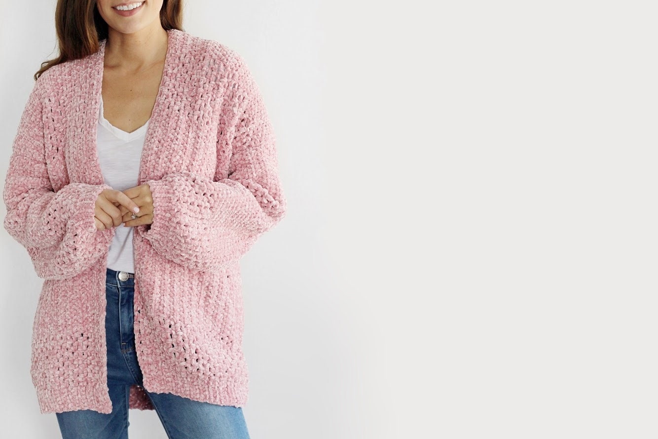 Crochet Pattern Delaney Velvet Cardigan 