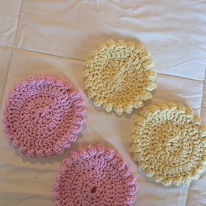 yellow and pink coasters