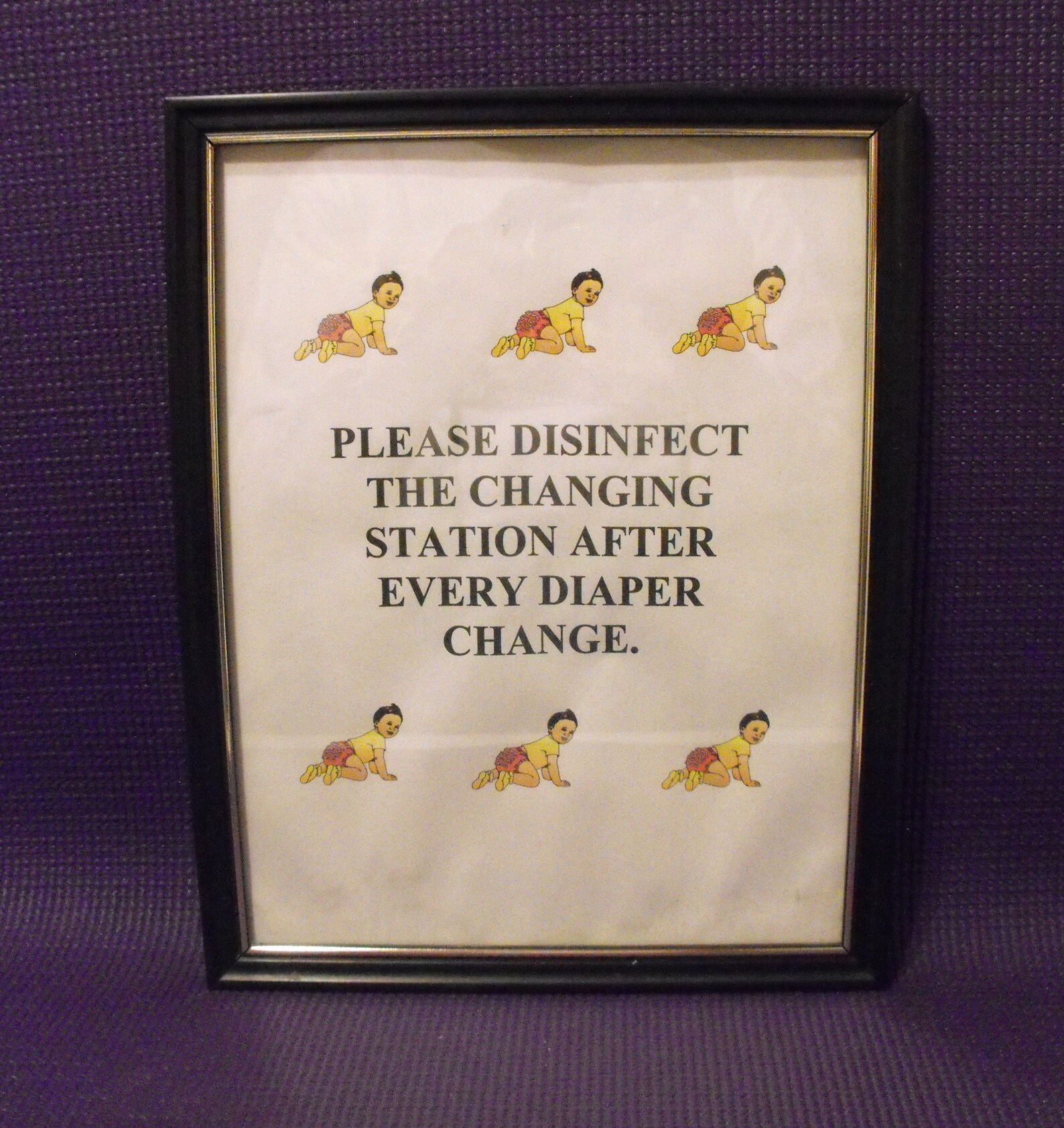 Diaper Changing Station Wall Sign: Please Disinfect | Etsy