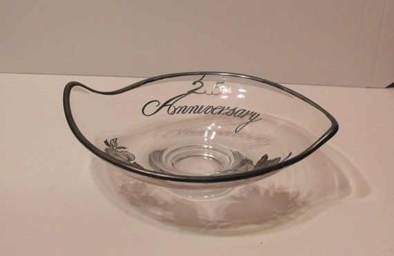 Our Silver Anniversary Plate 25th White Scalloped Edge 6 3//4/" D Gift Party
