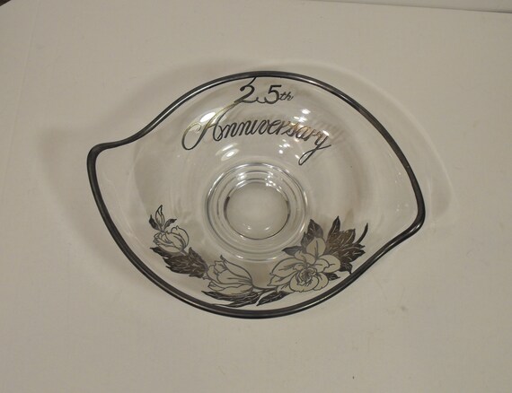 Our Silver Anniversary Plate 25th White Scalloped Edge 6 3//4/" D Gift Party