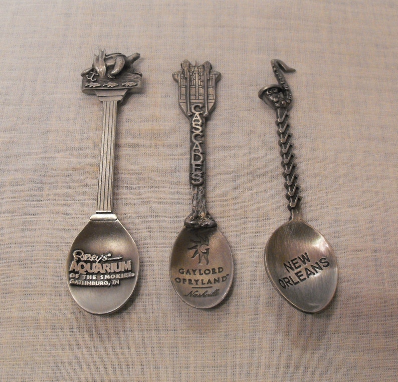 5 Collectible Pewter Souvenir Spoons . Las Vegas New Etsy