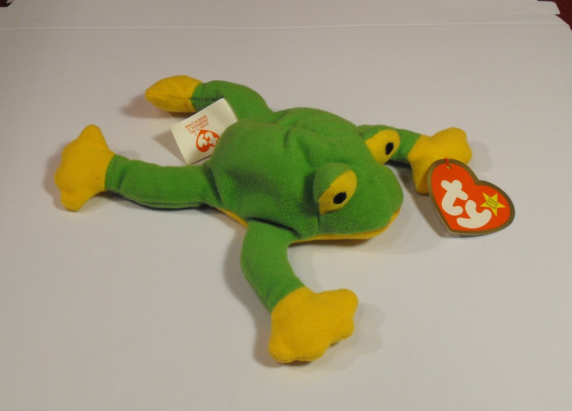 Smoochy the Frog . Teenie Beanie Babies . Ty. 1993 . Oakbrook | Etsy