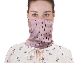 Neck Gaiter, Bandana Face Cover snood mask Pink Stretch Jersey Gift