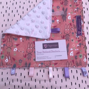 Baby roze dekbed taggies deken baby douche cadeau roze minky speelgoed