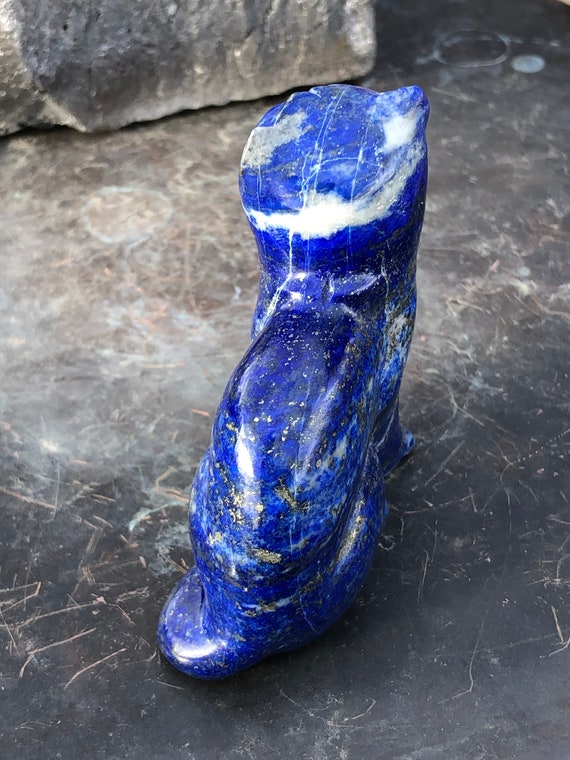 Top AAA Grade Lapis Lazuli/hand Carved Midnight Stary Cat