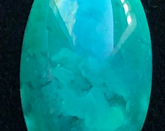 Gem Silica/Blue Green Chalcedony/Oval Cabochon Crafted By Blaze