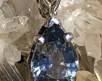 Montana Sapphire Set in Silver Pendant.