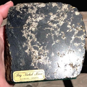 Big Nickel Mine Copper Nickel Ore RARE “Old Collector’s Stock” Specimen/Platinum/Palladium/Pentlandite