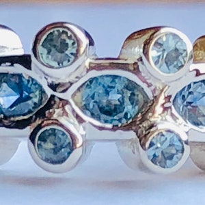 Set di castoni Montana con zaffiri multicolori in oro bianco/anello misura 7,5
