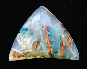 Gem Silica With Native Copper/Cabochon Created By Blaze