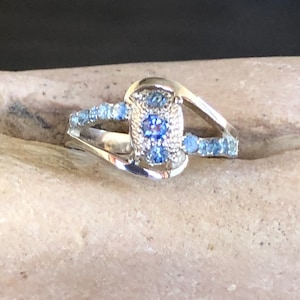 Montana Multi Color Sapphires Set in Silver/Ring Size 7.75
